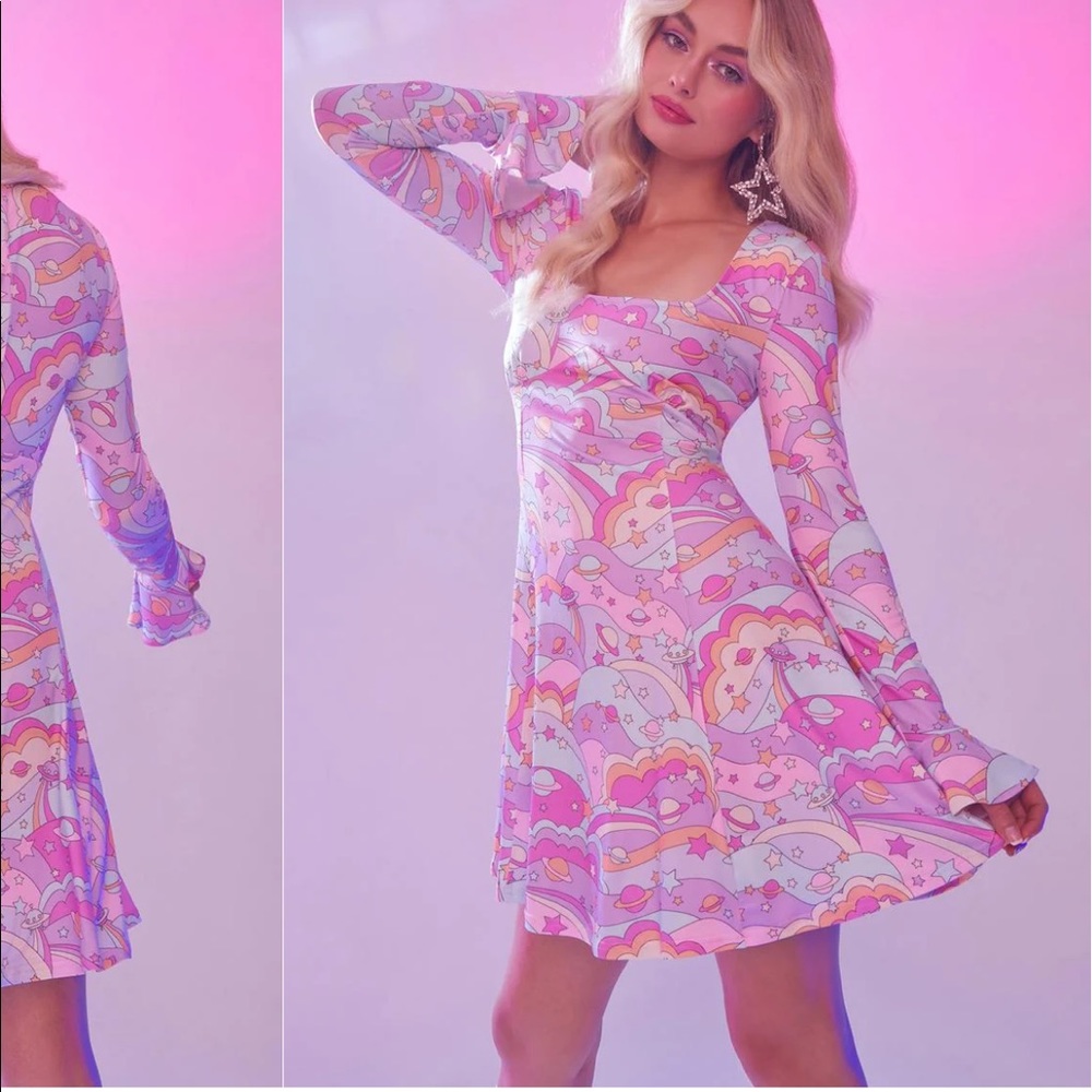 Sugar Thrillz Groovy Galaxy Dress Sz L